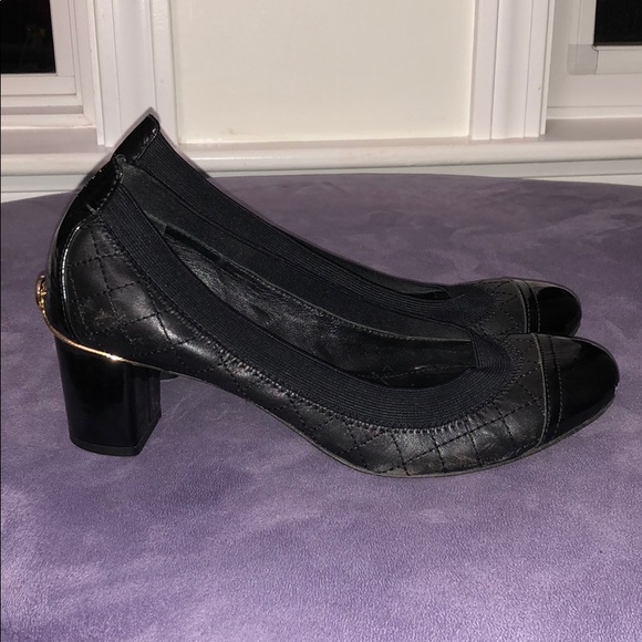 Tory Burch heels black and gold size 6.5 - Picture 2 of 5